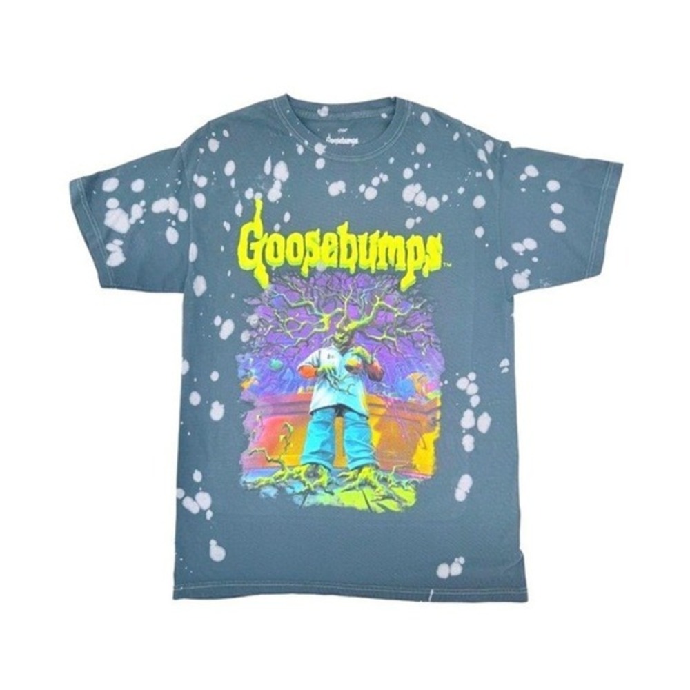 Goosebumps Plant Man Graphic Tee Bleach Dye Large Retro